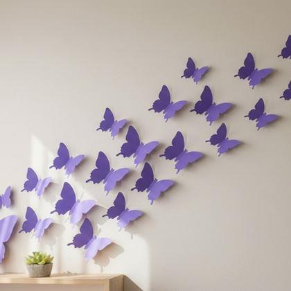 Obrazek z Motyle 3D na ścianę - fioletowe
