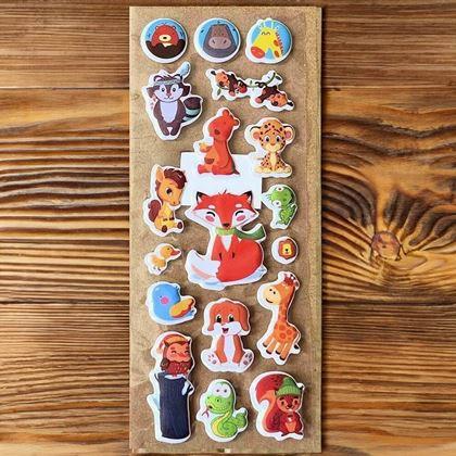 Obrazek z Wypukłe naklejki ze zwierzątkami  -  lisek i przyjaciele