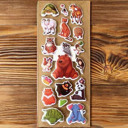 Obrazek z Wypukłe naklejki ze zwierzątkami  -  miś i przyjaciele