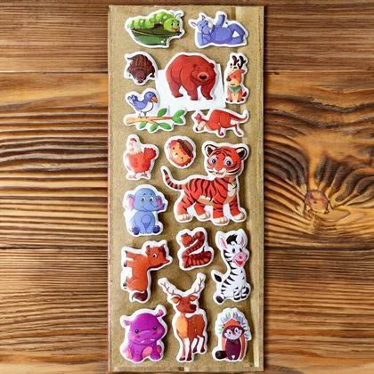 Obrazek z Wypukłe naklejki ze zwierzątkami  -  tygrysek i przyjaciele