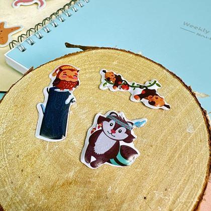 Obrazek z Wypukłe naklejki ze zwierzątkami  -  lisek i przyjaciele