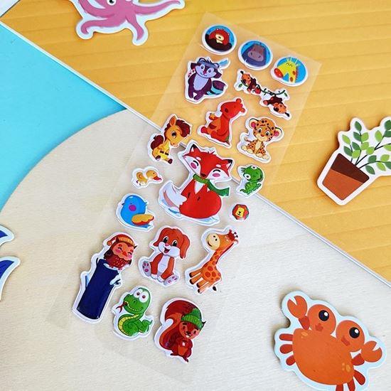 Obrazek z Wypukłe naklejki ze zwierzątkami  -  lisek i przyjaciele