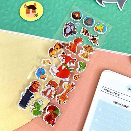 Obrazek z Wypukłe naklejki ze zwierzątkami  -  lisek i przyjaciele