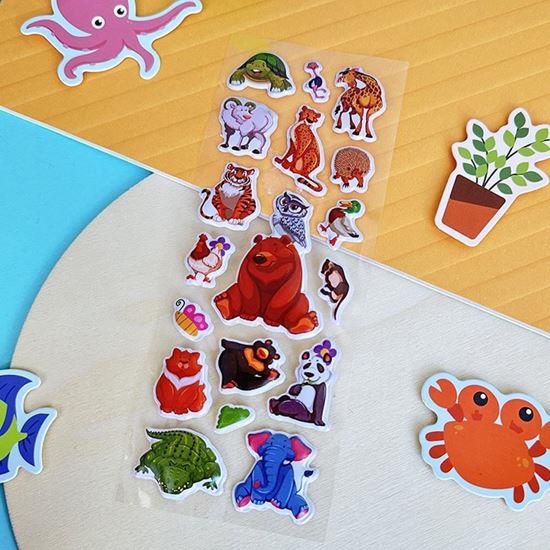 Obrazek z Wypukłe naklejki ze zwierzątkami  -  miś i przyjaciele