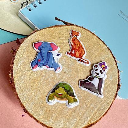 Obrazek z Wypukłe naklejki ze zwierzątkami  -  miś i przyjaciele