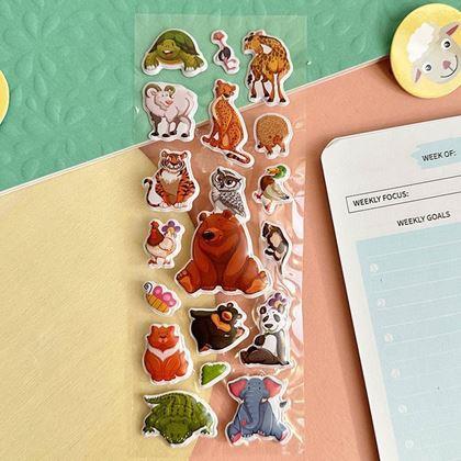 Obrazek z Wypukłe naklejki ze zwierzątkami  -  miś i przyjaciele