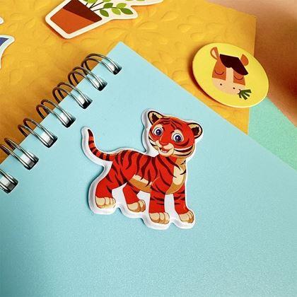 Obrazek z Wypukłe naklejki ze zwierzątkami  -  tygrysek i przyjaciele