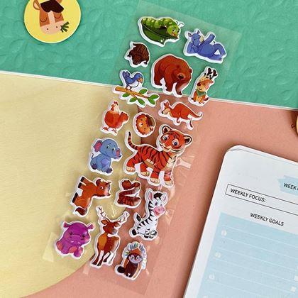 Obrazek z Wypukłe naklejki ze zwierzątkami  -  tygrysek i przyjaciele