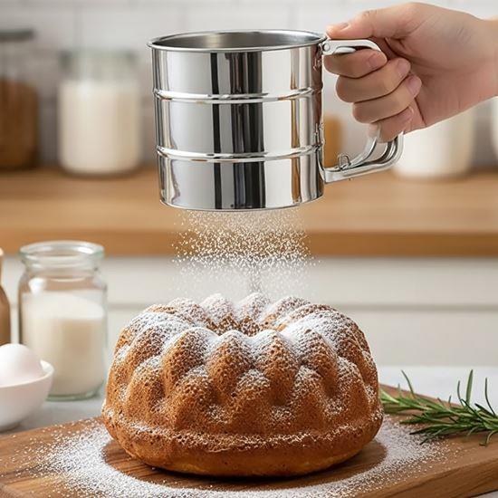 Obrazek z Sitko kuchenne ze stali nierdzewnej z miarką