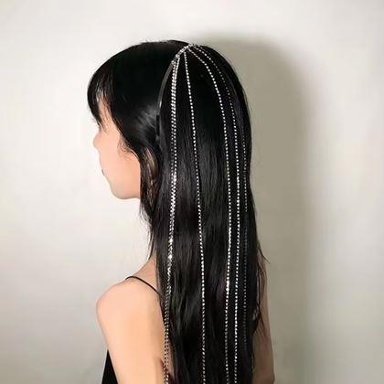 Obrazek z Ozdobna opaska z łańcuszkami z kryształkami