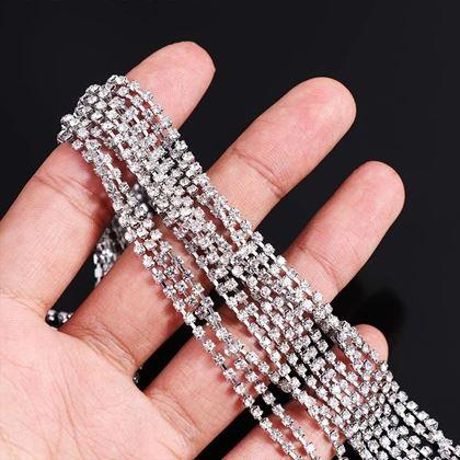 Obrazek z Ozdobna opaska z łańcuszkami z kryształkami