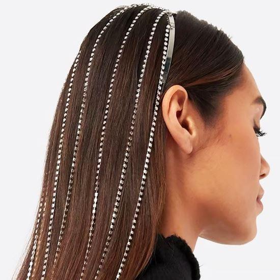 Obrazek z Ozdobna opaska z łańcuszkami z kryształkami