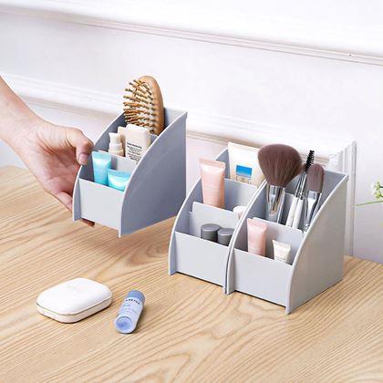 Obrazek z Organizer na biurko z przegródkami  -  jasnoszary