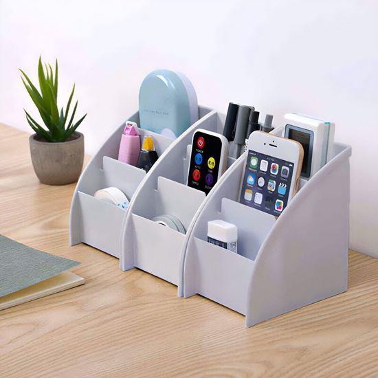 Obrazek z Organizer na biurko z przegródkami  -  jasnoszary