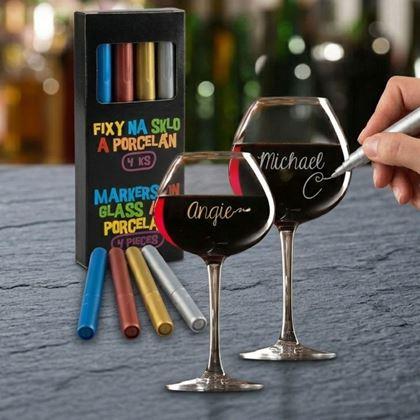 Obrazek z Markery do szkła i porcelany 4 szt