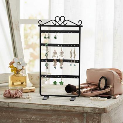 Obrazek z Stojak na biżuterię i kolczyki metalowy  -  czarny