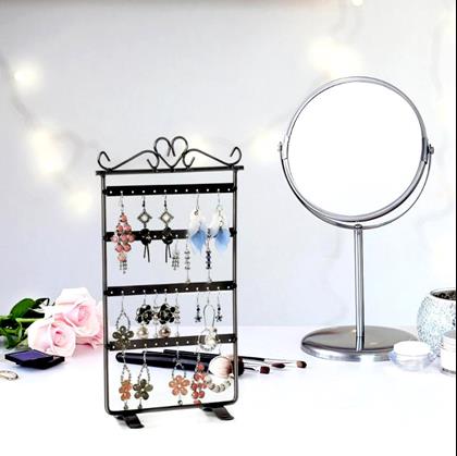 Obrazek z Stojak na biżuterię i kolczyki metalowy  -  czarny