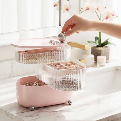 Obrazek z Designowa szkatułka na biżuterię 3 poziomy