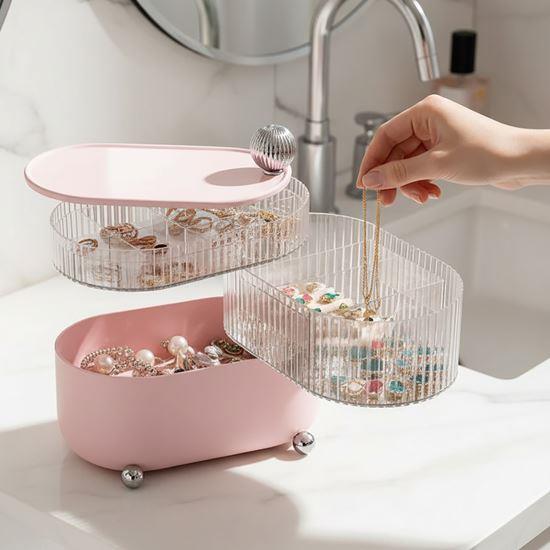 Obrazek z Designowa szkatułka na biżuterię 3 poziomy