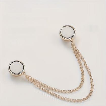 Obrazek z Magnetyczna klamra do skracania nogawek z łańcuszkiem – srebrna