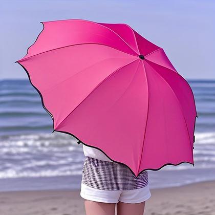 Obrazek z Magiczna składana parasolka -  ciemny róż