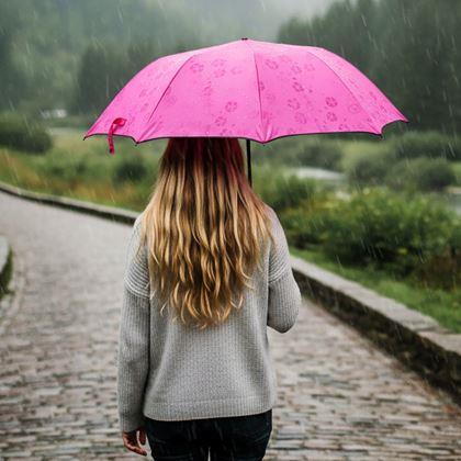 Obrazek z Magiczna składana parasolka -  ciemny róż