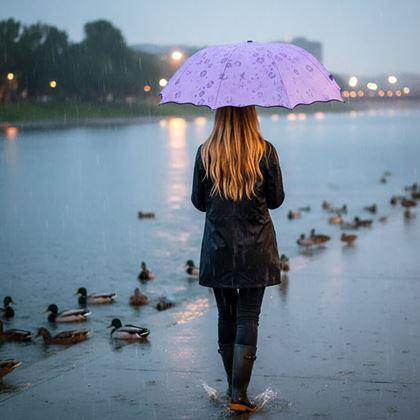 Obrazek z Magiczna składana parasolka -  fioletowy