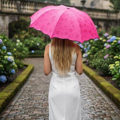 Obrazek z Magiczna składana parasolka -  ciemny róż