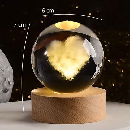 Obrazek z LED świecąca szklana kula - serce