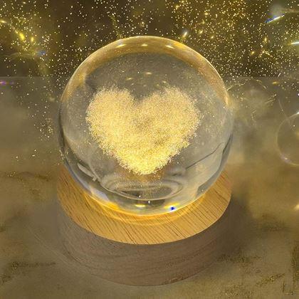 Obrazek z LED świecąca szklana kula - serce