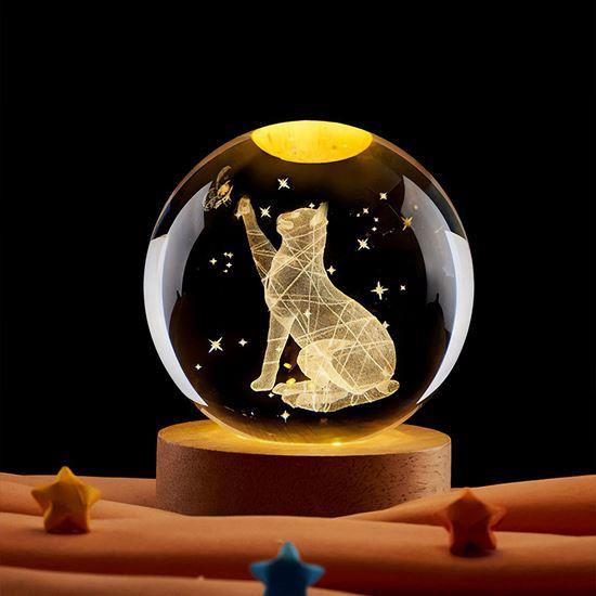 Obrazek z Szklana kula LED świecąca – kot