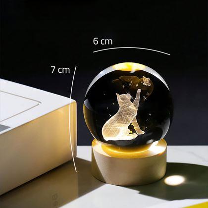 Obrazek z Szklana kula LED świecąca – kot