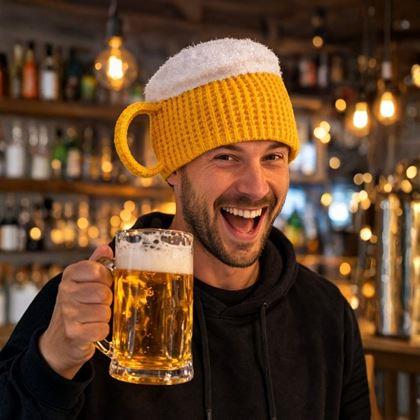 Obrazek z Czapka dziergana - kufel z uchem