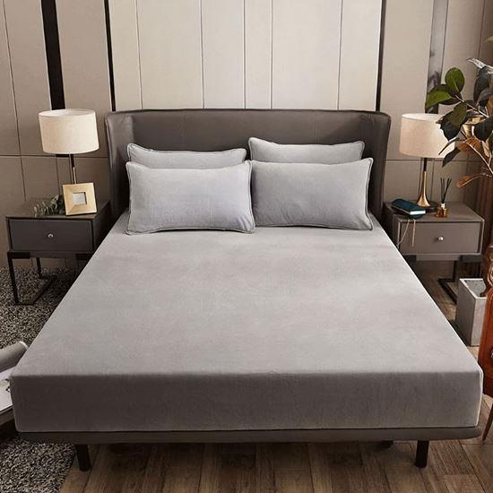 Obrazek z Prześcieradło z mikropluszu 180 x 200 cm  - jasnoszary