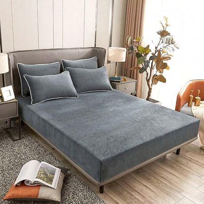 Obrazek z Prześcieradło z mikropluszu 180 x 200 cm  - ciemnoszary