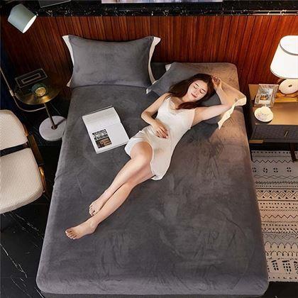 Obrazek z Prześcieradło z mikropluszu 90 x 200 cm  - ciemnoszary