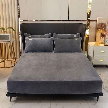 Obrazek z Prześcieradło z mikropluszu 90 x 200 cm  - ciemnoszary