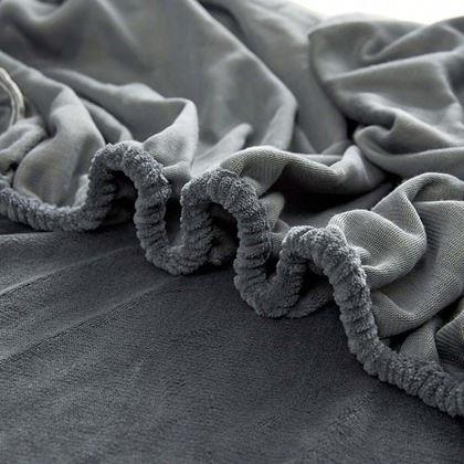 Obrazek z Prześcieradło z mikropluszu 90 x 200 cm  - ciemnoszary