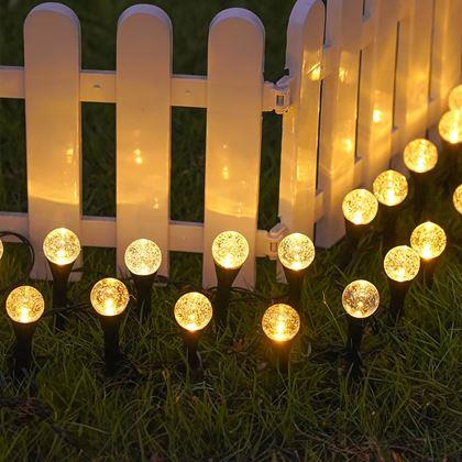 Obrazek z Solarna lampa LED do ziemi z efektem bąbelków – 10 punktów świetlnych