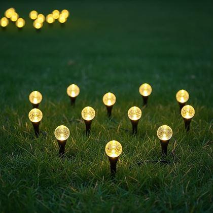Obrazek z Solarna lampa LED do ziemi z efektem bąbelków – 10 punktów świetlnych