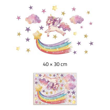 Obrazek z Dziecięca naklejka na okno - jednorożec