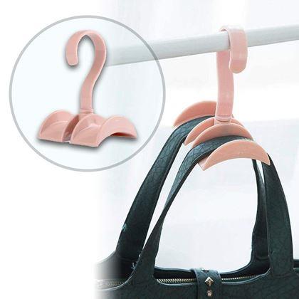 Obrazek z Praktyczny wieszak do szafy – zielony - różowy