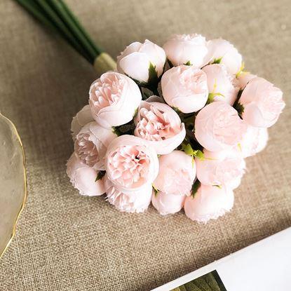 Obraz Sztuczny bukiet – piwonia, 9 łodyg