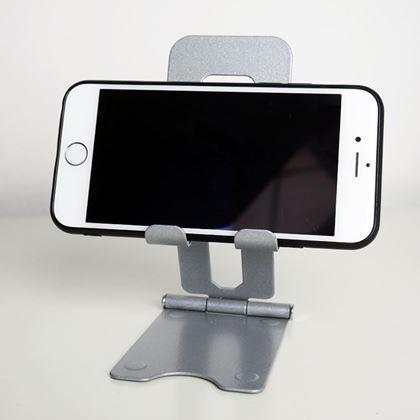 Obrazek z Metalowy uchwyt na telefon - srebrny