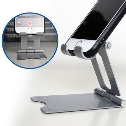 Obrazek z Metalowy uchwyt na telefon - srebrny