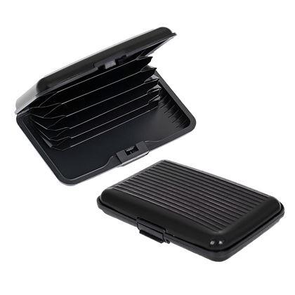 Obrazek z Praktyczny portfelik/metalowe etui na karty - czarny