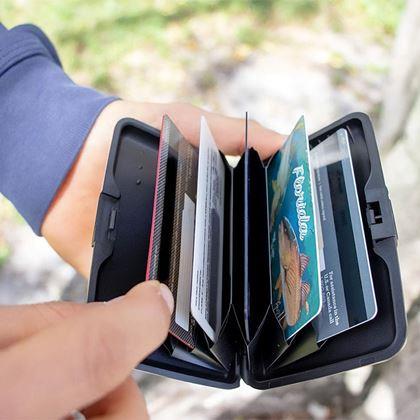 Obrazek z Praktyczny portfelik/metalowe etui na karty - czarny