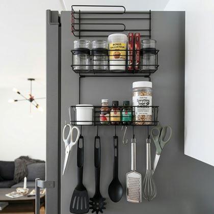 Obrazek z Czarny metalowy organizer na lodówkę