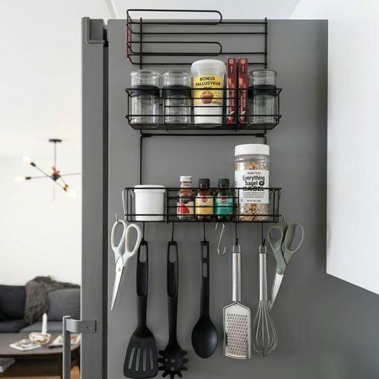 Obrazek z Czarny metalowy organizer na lodówkę