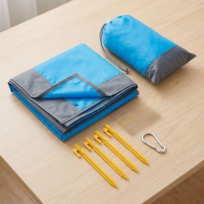 Obraz Mata plażowa z kołkami odporna na wodę i piasek 2x2 m niebieska